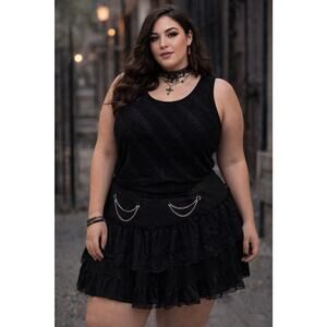 Classiques Entier Lace Tank Top Black Size Small Fairy Grunge Whimsigoth Y2K